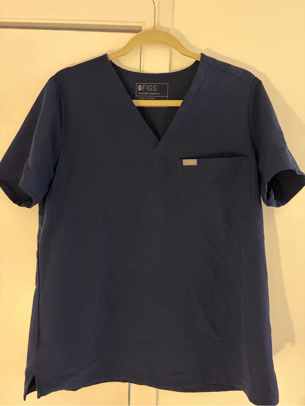FIGS Women Navy V-Neck Shirt
